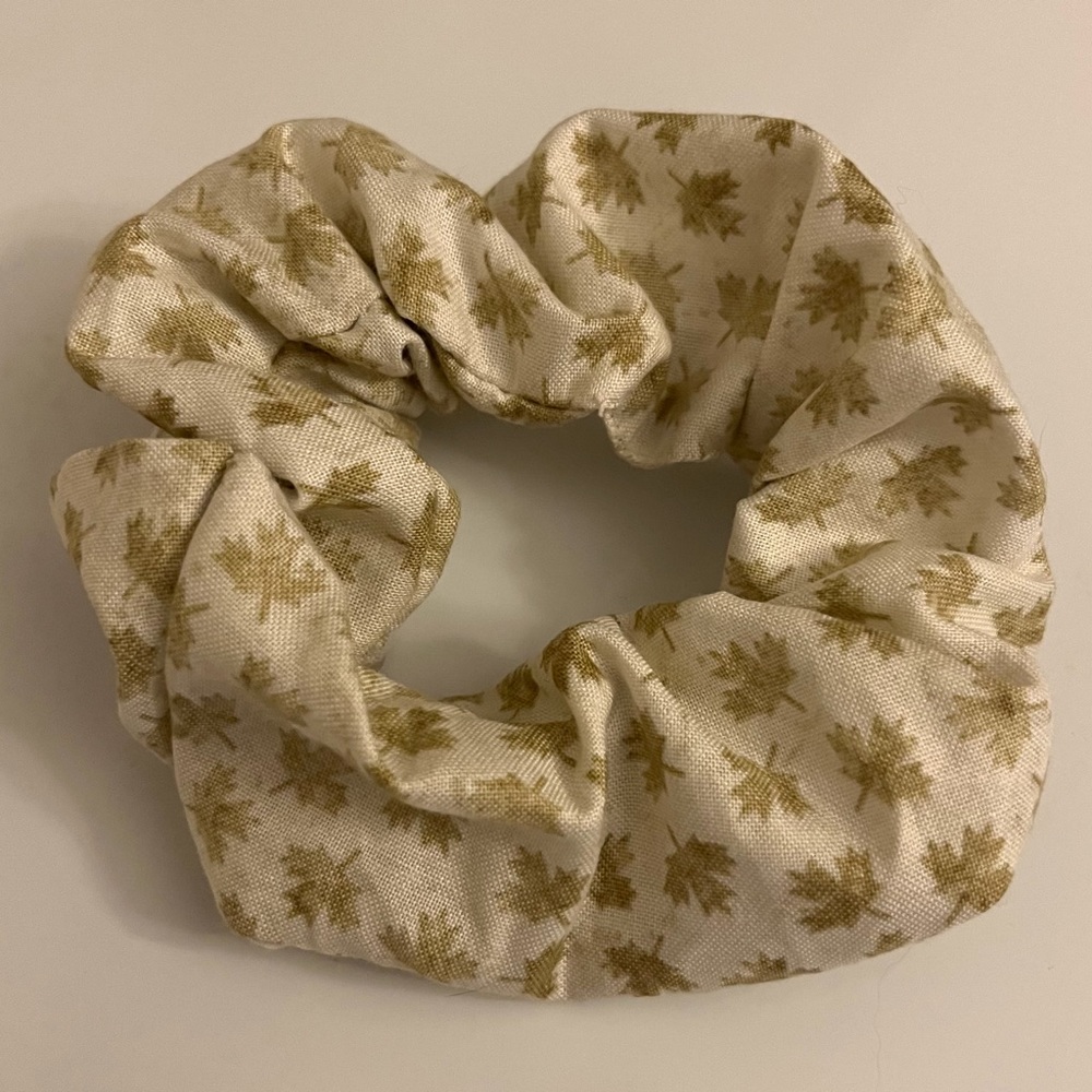 $4 Add-On New Hair Scrunchie Ponytail Elastic Accessory Gold Maple Leaf Canada